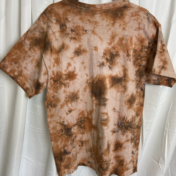 Voodoo Doll Tye-Dye Brown and Tan Short Sleeve Shirt, Unisex Size L - Picture 5 of 5